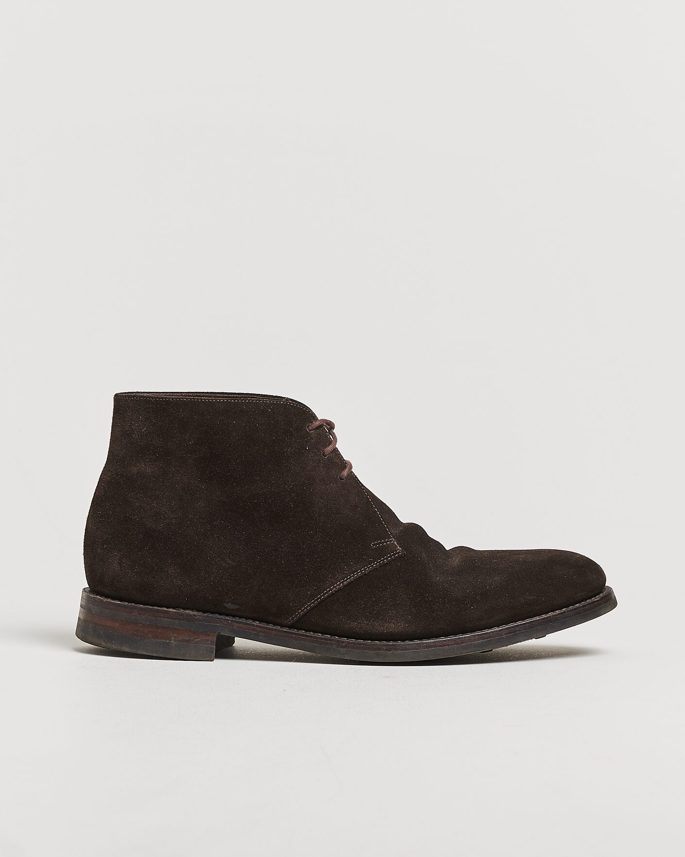 Herren | Pre-owned Rahmengenähte Schuhe | Pre-owned | Loake 1880 Pimlico Chukka Boot Dark Brown Suede UK10 - EU44