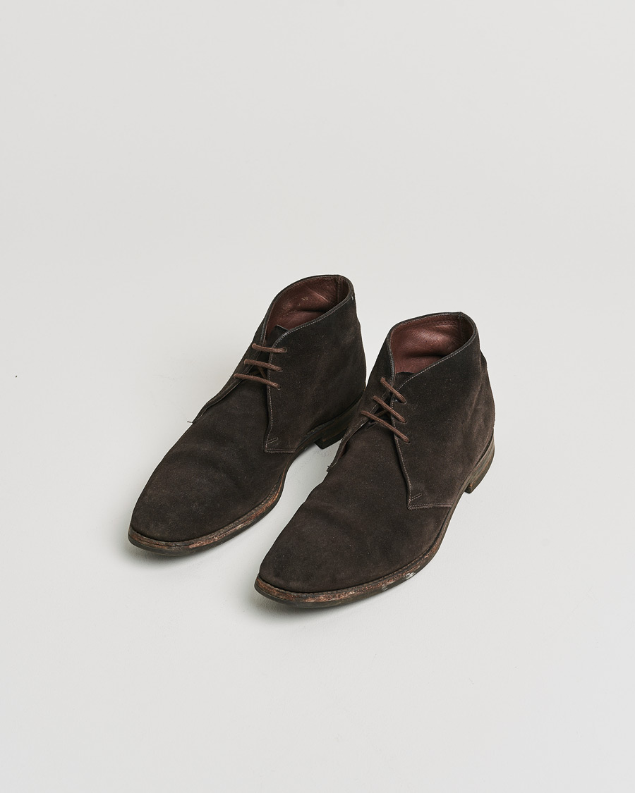 Herren | Loake 1880 Pimlico Chukka Boot Dark Brown Suede UK10,5 - EU44,5 | Pre-owned | Loake 1880 Pimlico Chukka Boot Dark Brown Suede UK10,5 - EU44,5