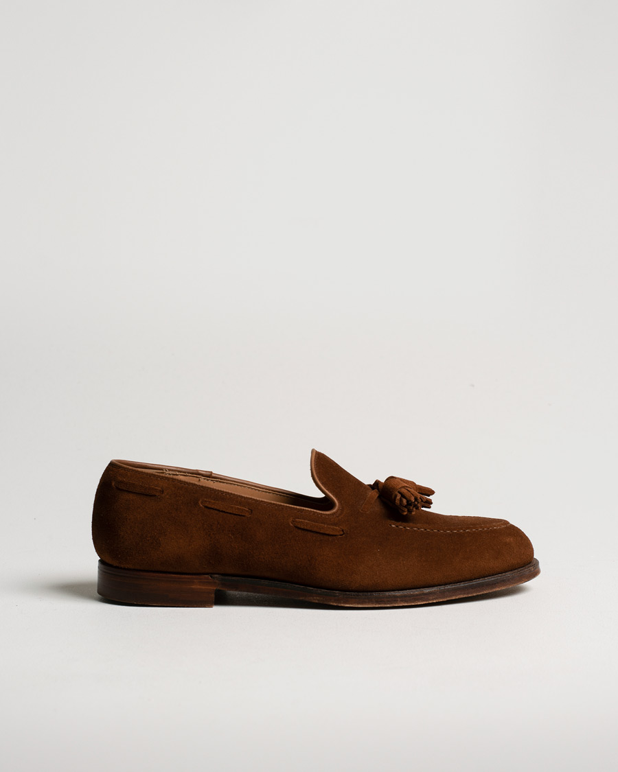 Herren | Crockett & Jones Cavendish Tassel Loafer Polo Suede | Pre-owned | Crockett & Jones Cavendish Tassel Loafer Polo Suede