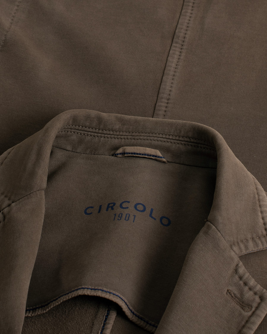 Herren | Circolo 1901 Jersey Patch Pocket Blazer Fango Brown 48 | Pre-owned | Circolo 1901 Jersey Patch Pocket Blazer Fango Brown 48