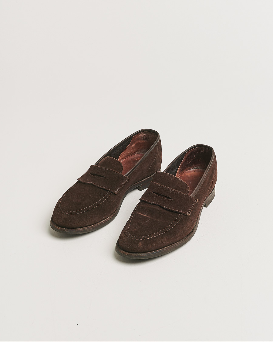 Herren | Crockett & Jones Harvard City Sole Dark Brown Suede | Pre-owned | Crockett & Jones Harvard City Sole Dark Brown Suede