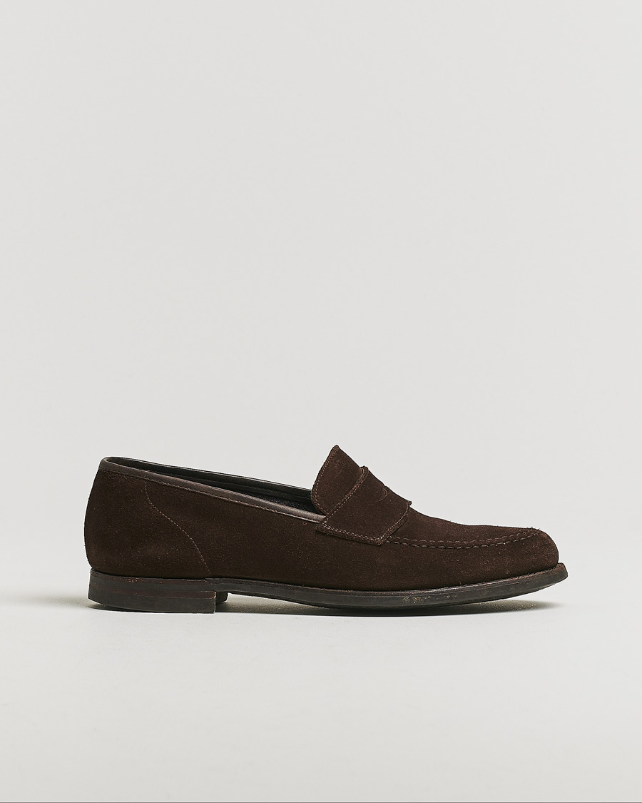 Herren | Crockett & Jones Harvard City Sole Dark Brown Suede | Pre-owned | Crockett & Jones Harvard City Sole Dark Brown Suede
