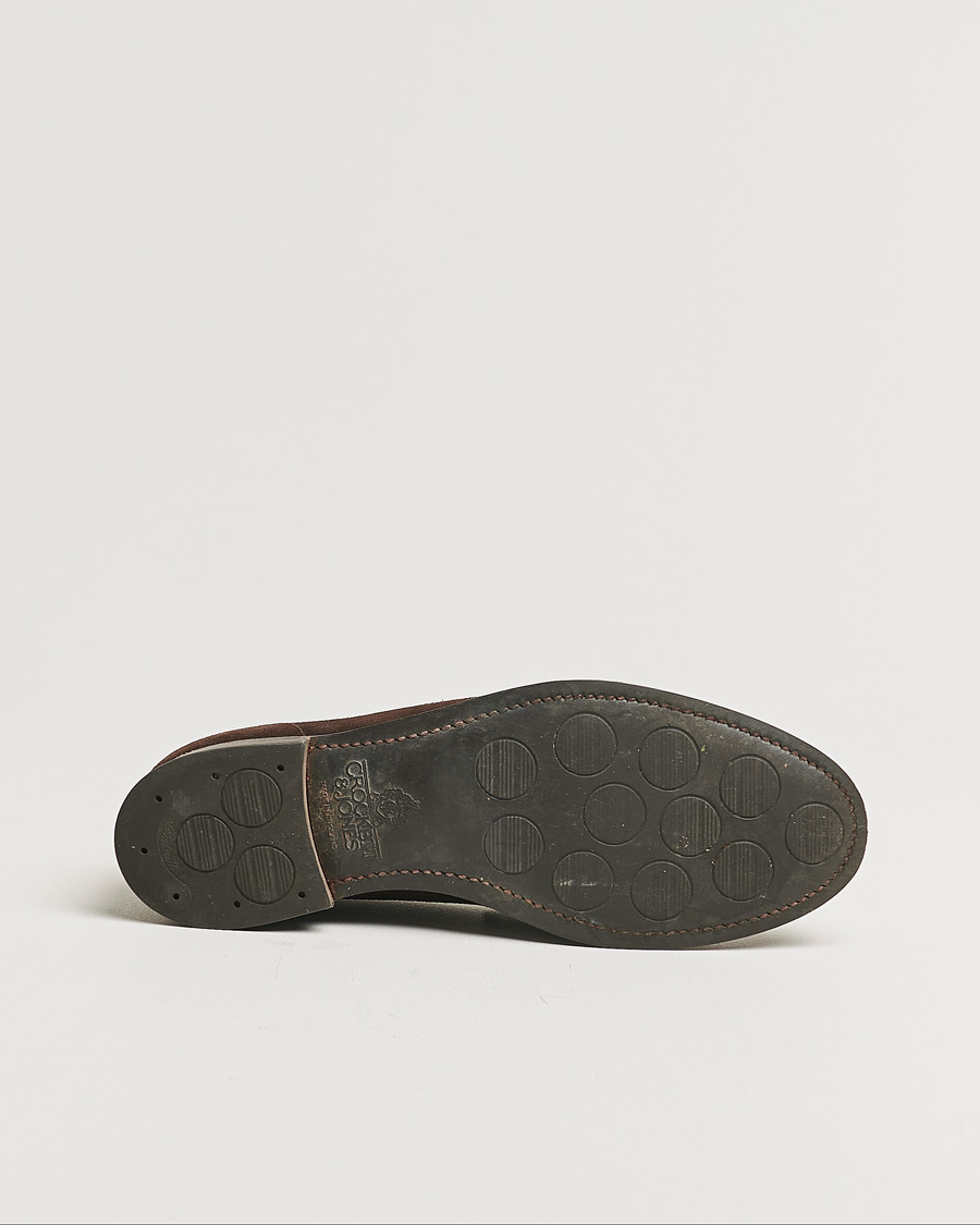 Herren | Crockett & Jones Harvard City Sole Dark Brown Suede | Pre-owned | Crockett & Jones Harvard City Sole Dark Brown Suede