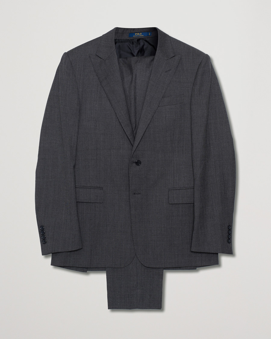 Herren | Polo Ralph Lauren Clothing Connery Peak Lapel Wool Suit Grey | Pre-owned | Polo Ralph Lauren Clothing Connery Peak Lapel Wool Suit Grey