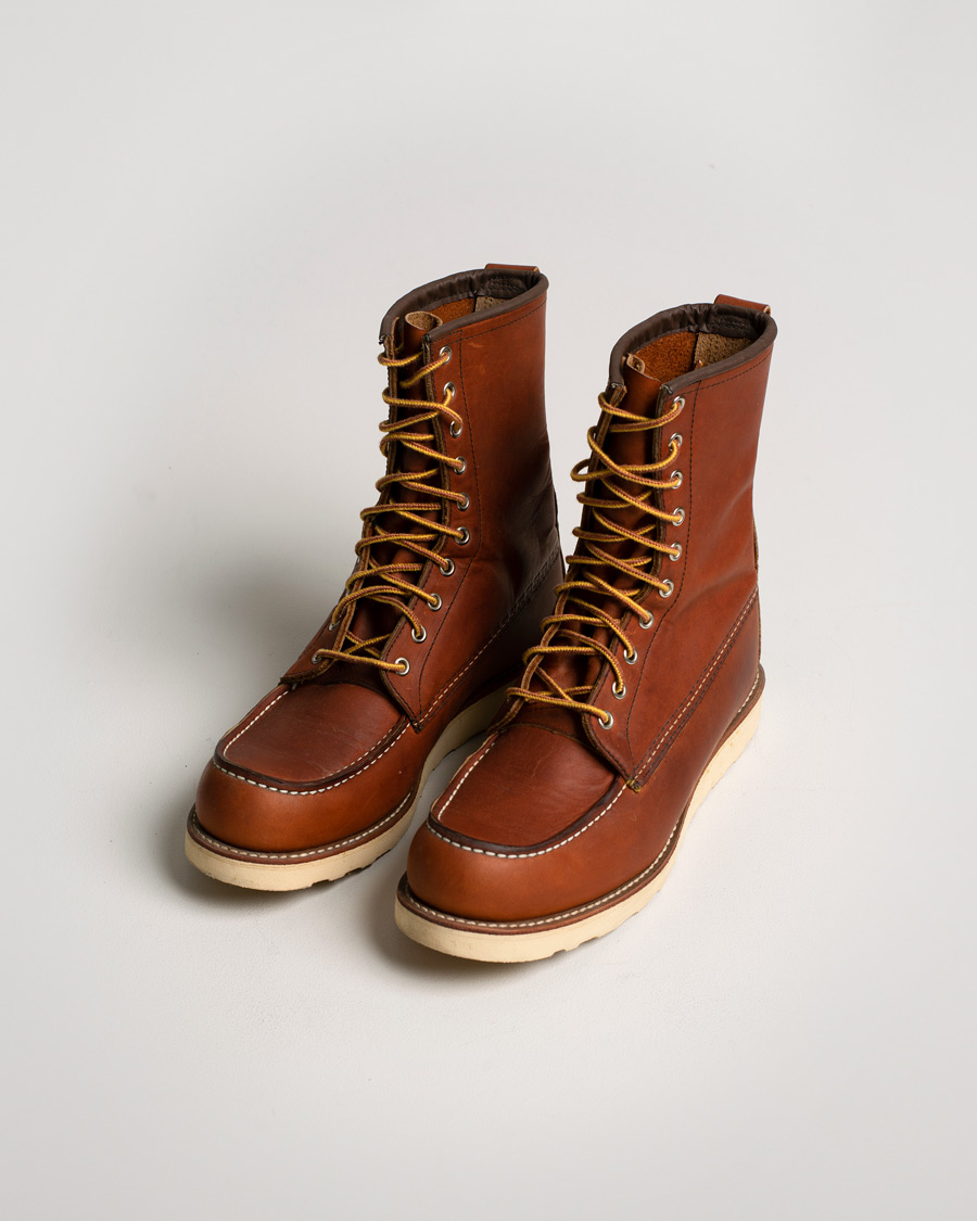 Herren | Red Wing Shoes Moc Toe High Boot Oro Slick Leather | Pre-owned | Red Wing Shoes Moc Toe High Boot Oro Slick Leather