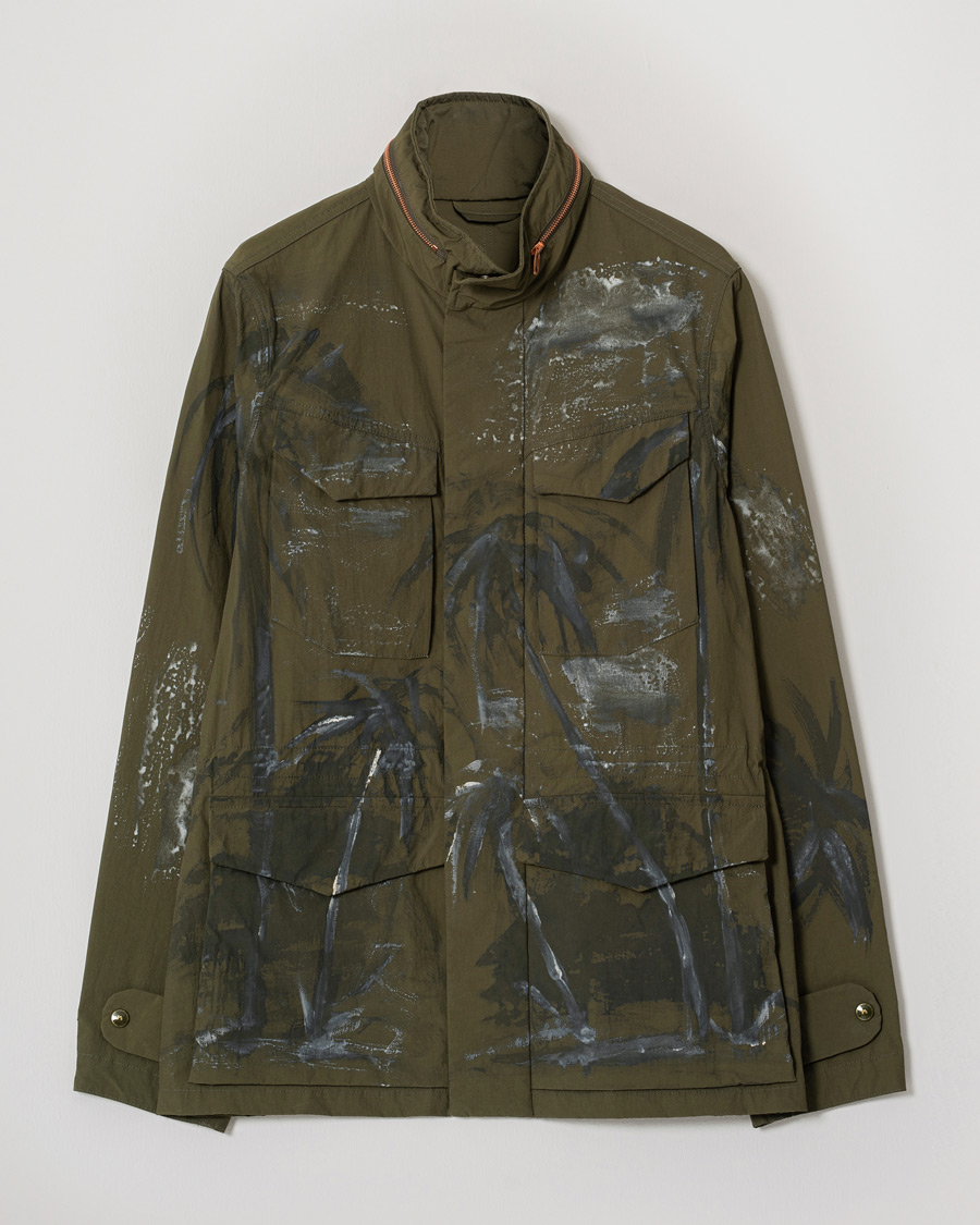 Herren | Jacken | Pre-owned | President's Safety Vintage Nylon Washed Hand Paint Jacket Army M