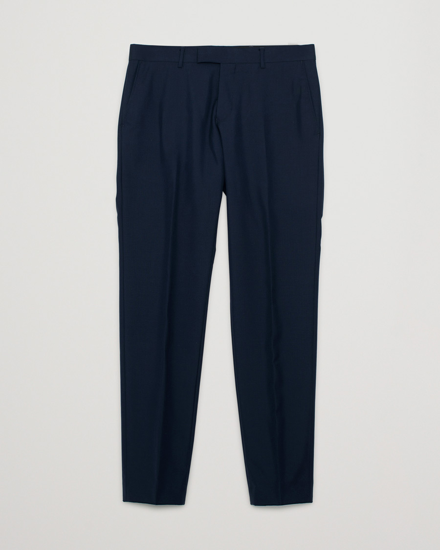 Herren | Oscar Jacobson Damien Wool Barberis Super 120 Trousers Blue | Pre-owned | Oscar Jacobson Damien Wool Barberis Super 120 Trousers Blue