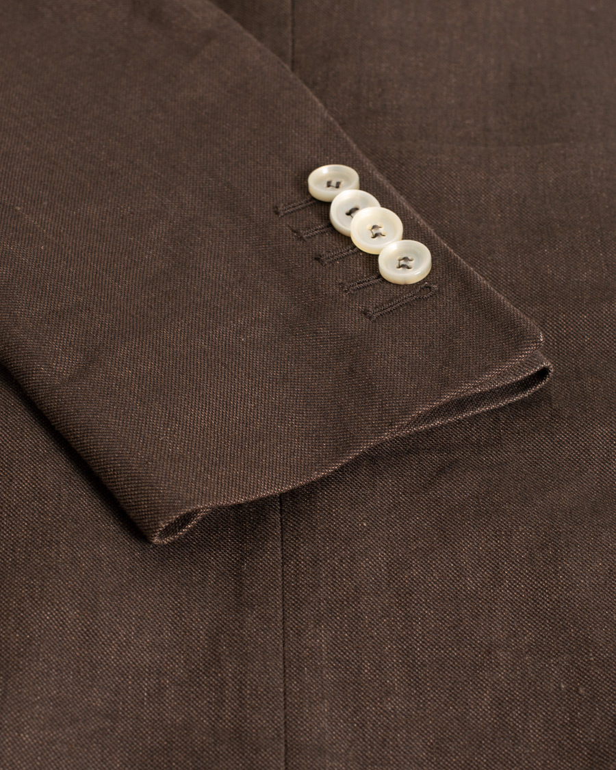 Herren | Morris Heritage Frank Oxford Linen/Cotton Blazer Brown | Pre-owned | Morris Heritage Frank Oxford Linen/Cotton Blazer Brown