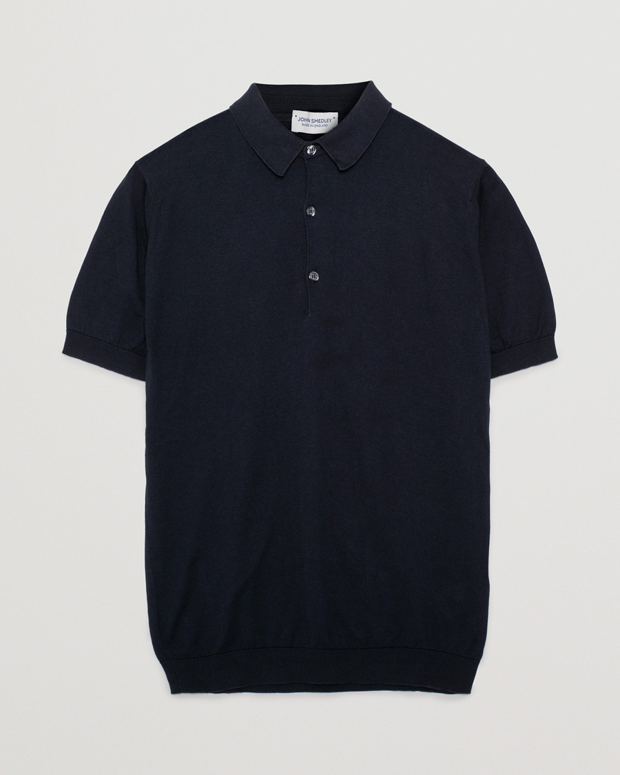 Herren | John Smedley Adrian Slim Fit Sea Island Polo Navy | Pre-owned | John Smedley Adrian Slim Fit Sea Island Polo Navy