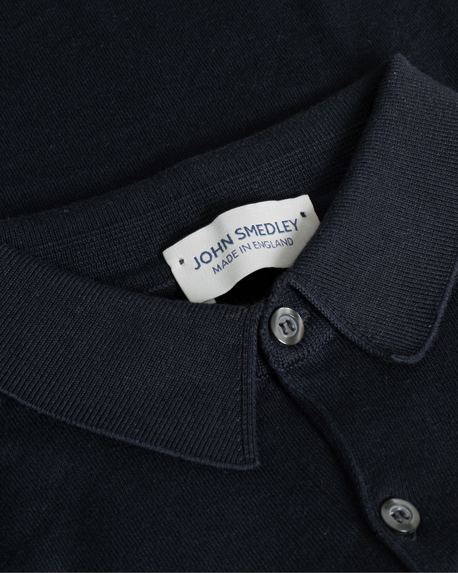 Herren | John Smedley Adrian Slim Fit Sea Island Polo Navy | Pre-owned | John Smedley Adrian Slim Fit Sea Island Polo Navy