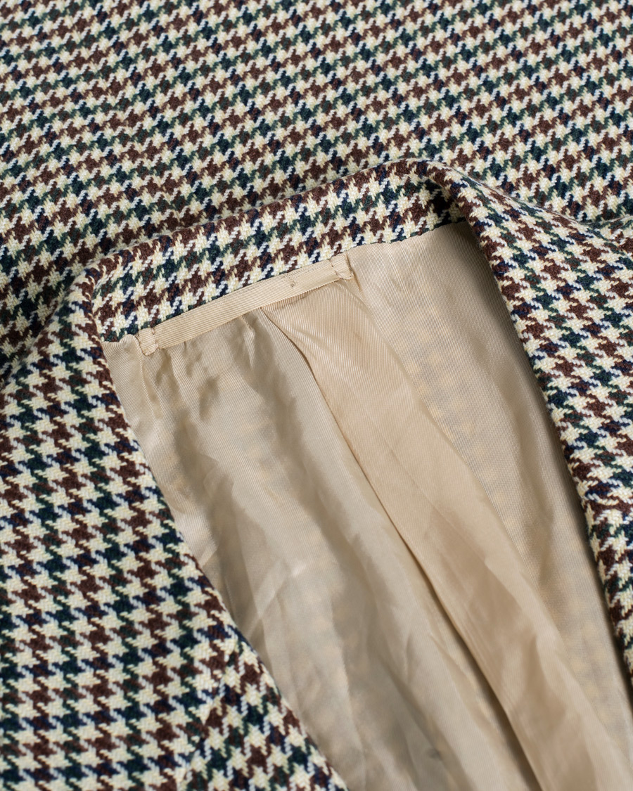 Herren | Caruso Aida Vintage Houndstooth Wool Blazer Brown 58 | Pre-owned | Caruso Aida Vintage Houndstooth Wool Blazer Brown 58