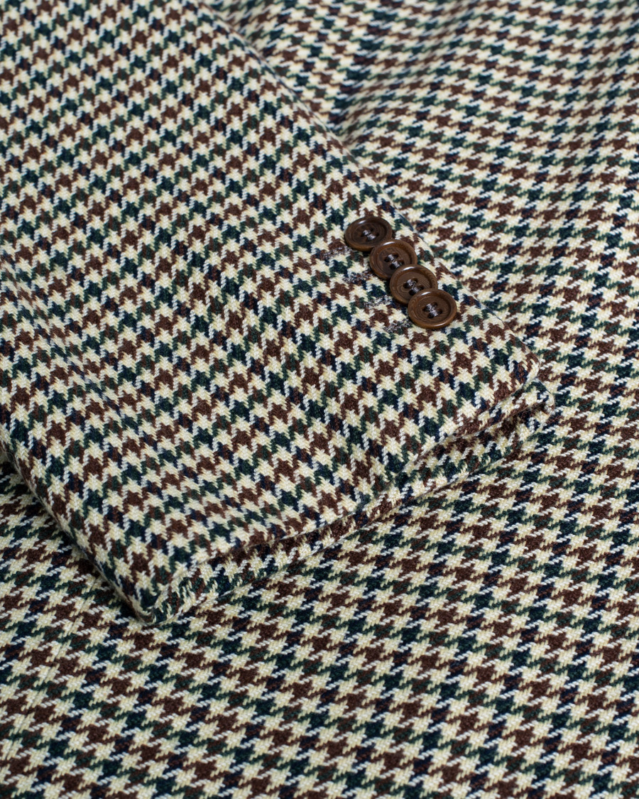 Herr | Pre-owned Kavajer | Pre-owned | Caruso Aida Vintage Houndstooth Wool Blazer Brown 58