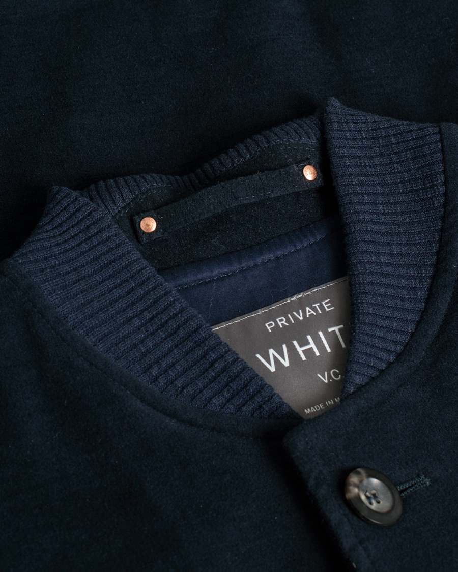 Herren | Private White V.C. Moleskin Bomber Jacket Midnight | Pre-owned | Private White V.C. Moleskin Bomber Jacket Midnight