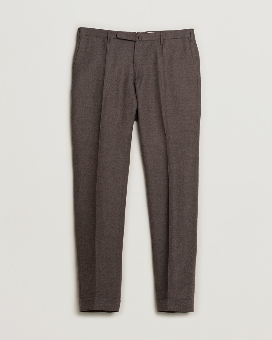 Herren | Incotex Super 100's Flannel Trousers Brown | Pre-owned | Incotex Super 100's Flannel Trousers Brown