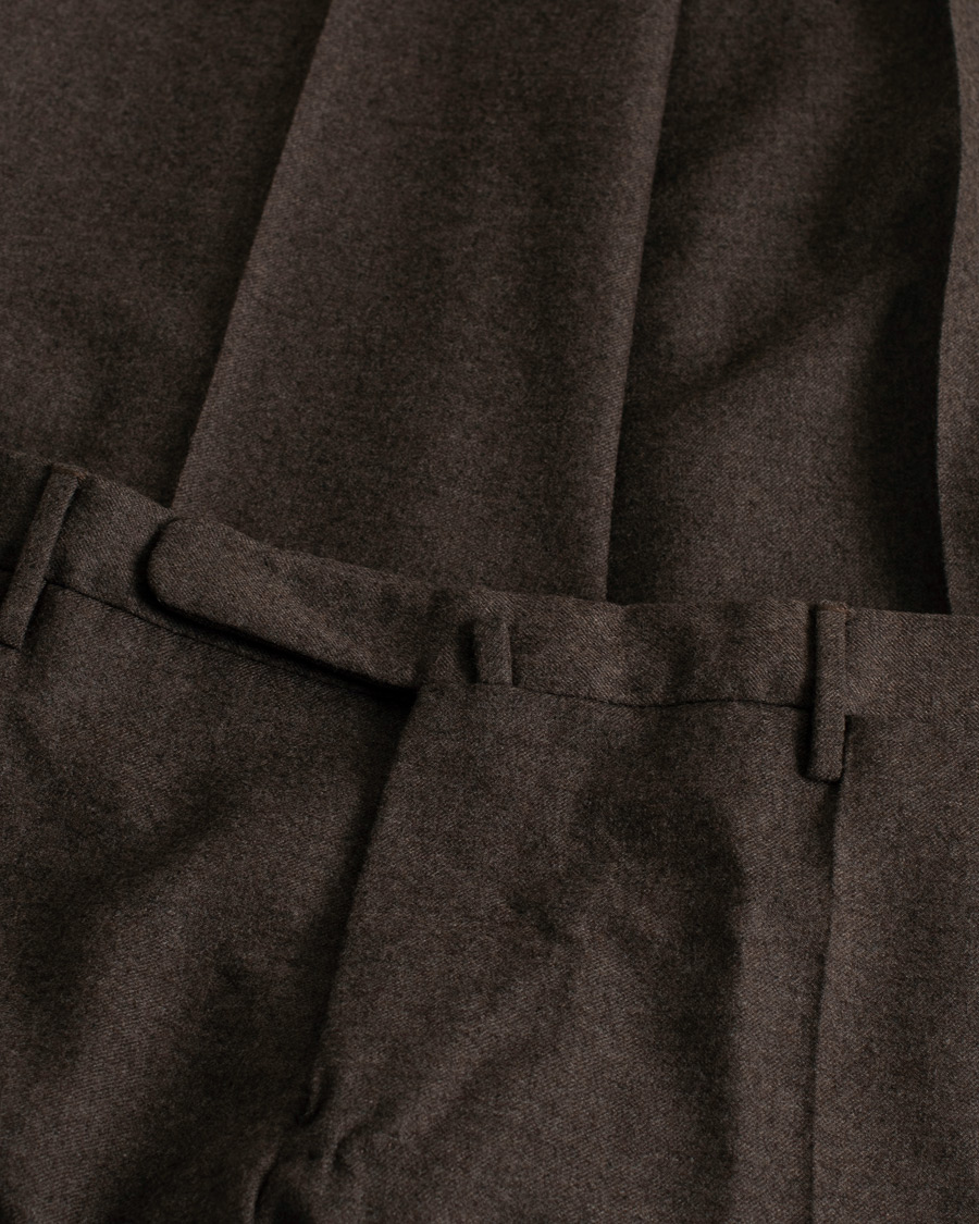 Herren | Incotex Super 100's Flannel Trousers Brown | Pre-owned | Incotex Super 100's Flannel Trousers Brown