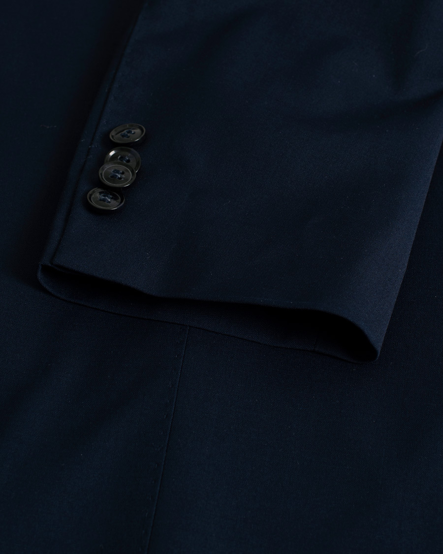 Herren | Oscar Jacobson Edmund/Denz Wool Stretch Suit Blue 46 | Pre-owned | Oscar Jacobson Edmund/Denz Wool Stretch Suit Blue 46