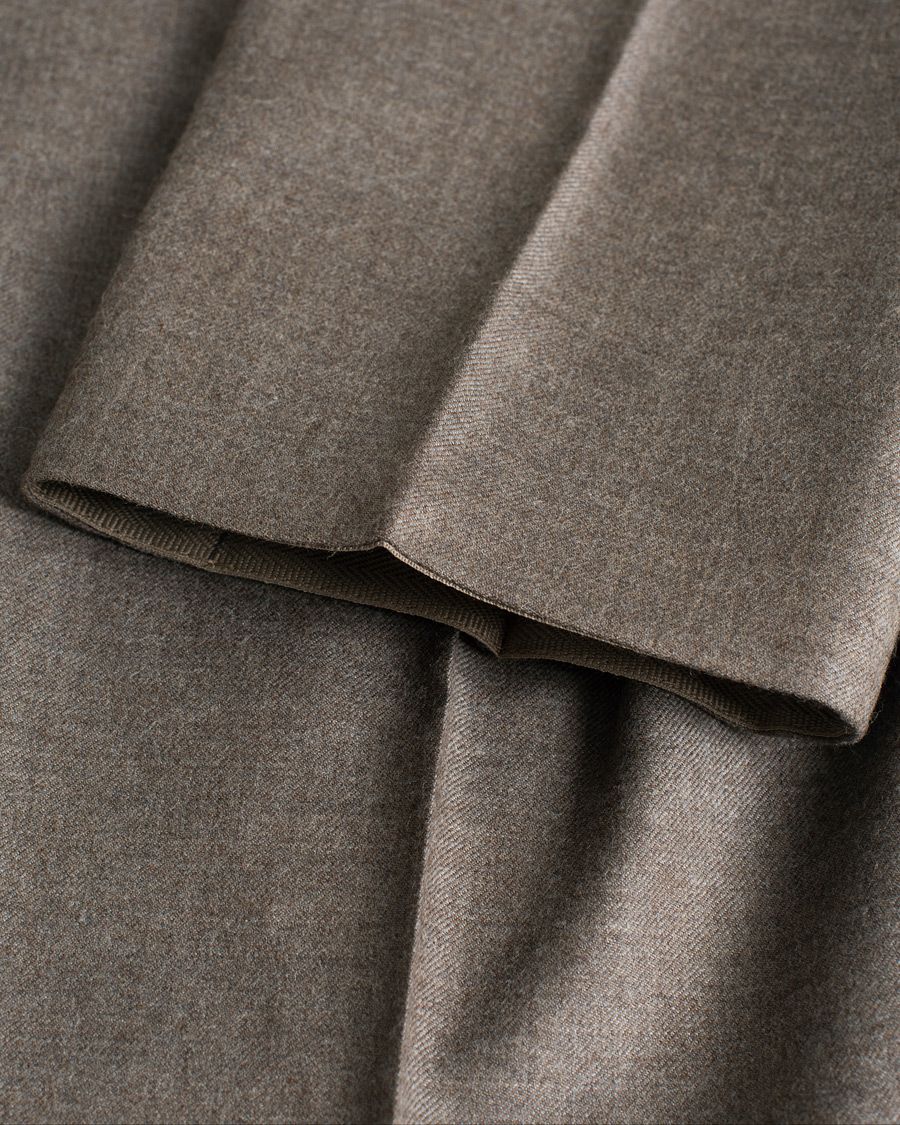 Herren | Incotex Slim Fit Super 100's Wool Flannel Trousers Taupe 46 | Pre-owned | Incotex Slim Fit Super 100's Wool Flannel Trousers Taupe 46