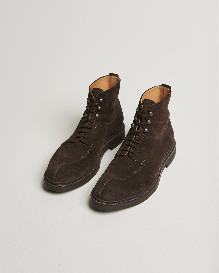 Herren | Heschung Ginkgo Boot Dark Brown Suede | Pre-owned | Heschung Ginkgo Boot Dark Brown Suede