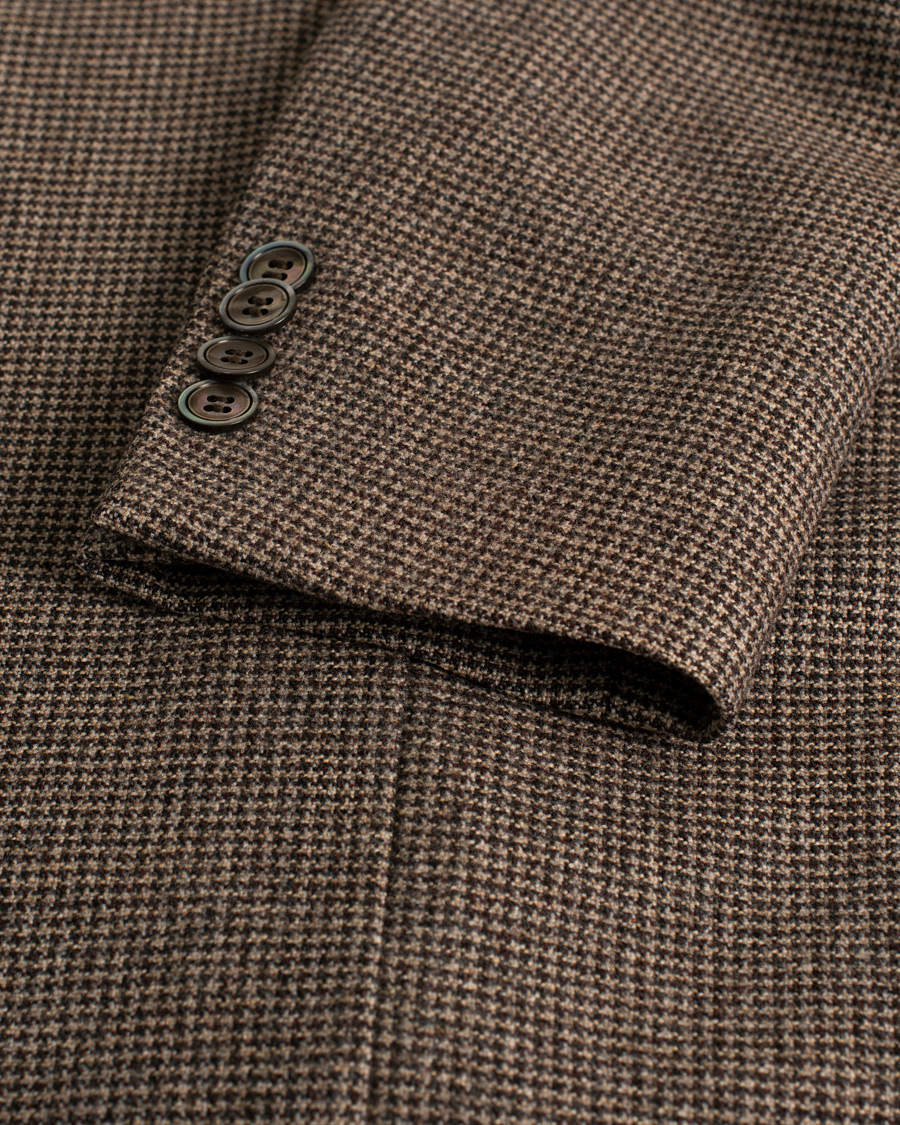 Herren | Oscar Jacobson Einar Houndstooth Wool Blazer Brown 46 | Pre-owned | Oscar Jacobson Einar Houndstooth Wool Blazer Brown 46