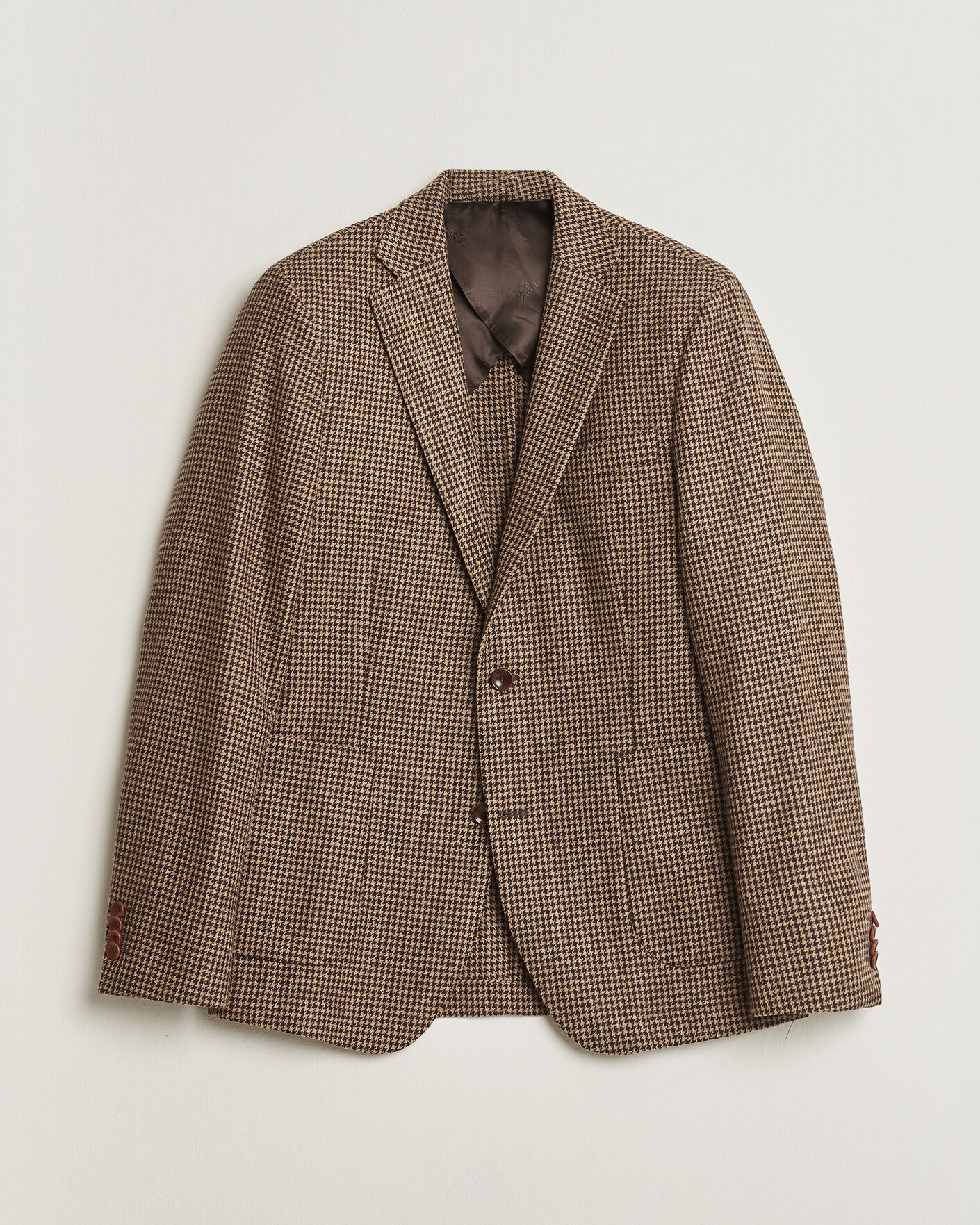 Herren | Pre-owned Sakkos | Pre-owned | Oscar Jacobson Einar Houndstooth Wool Blazer Brown 50