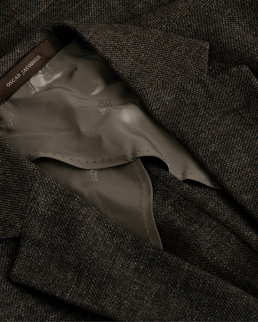 Herren | Sakkos | Pre-owned | Oscar Jacobson Einar Linen/Wool Patch Pocket Blazer Brown 52