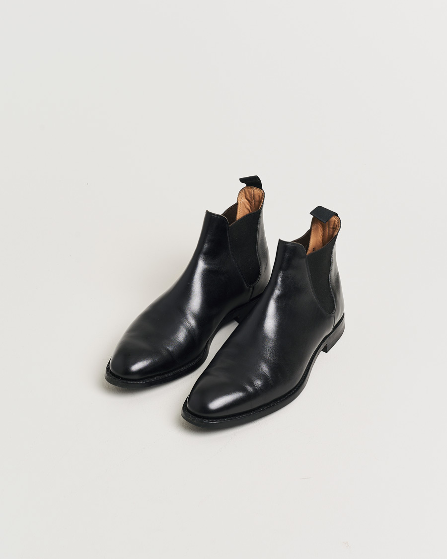 Herren | Pre-owned Rahmengenähte Schuhe | Pre-owned | Crockett & Jones Chelsea 8 City Sole Black Calf UK8 - EU42