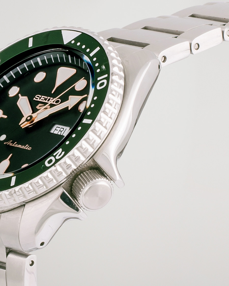 Herren | Seiko 5 Sports Mens 43mm 100m Automatic Steel/Green Dial | Pre-owned | Seiko 5 Sports Mens 43mm 100m Automatic Steel/Green Dial