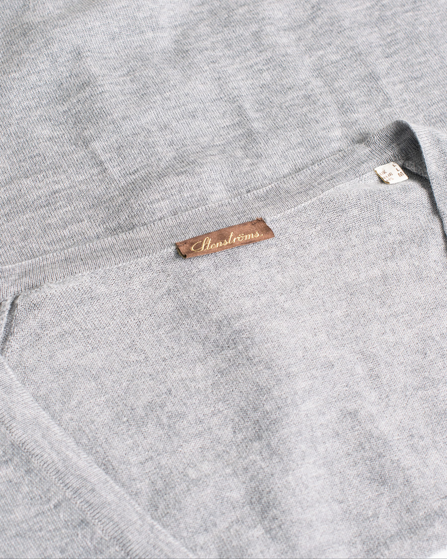 Herren | Stenströms Merino Zegna Knitted Cardigan Light Grey | Pre-owned | Stenströms Merino Zegna Knitted Cardigan Light Grey