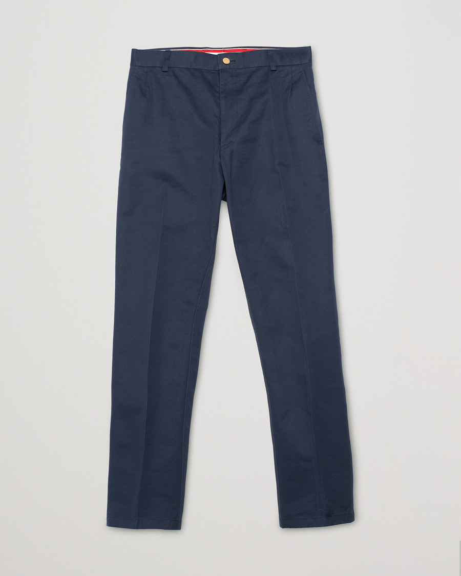 Herren | Thom Browne Unconstructed Cotton Twill Chinos Navy | Pre-owned | Thom Browne Unconstructed Cotton Twill Chinos Navy
