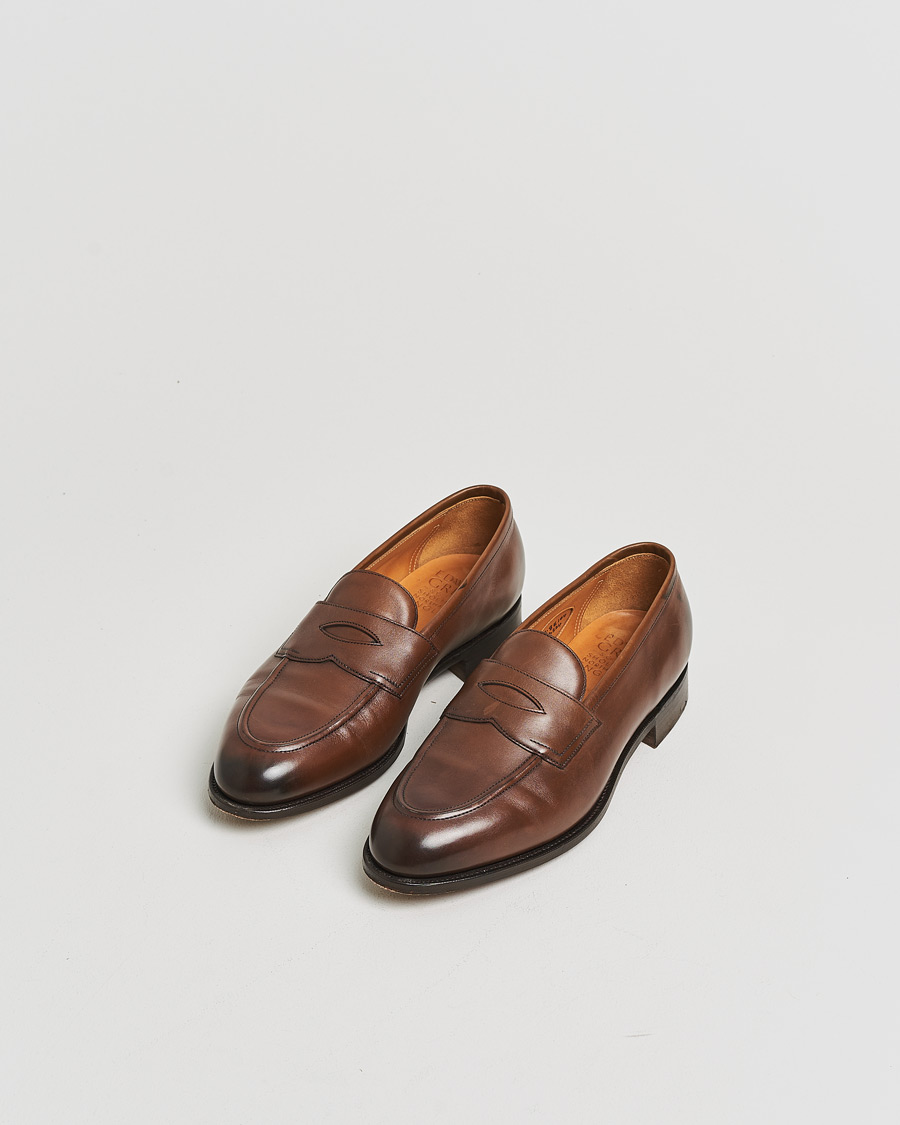 Herren | Pre-owned Rahmengenähte Schuhe | Pre-owned | Edward Green Piccadilly Penny Loafer Dark Oak Antique UK7,5 - EU41,5