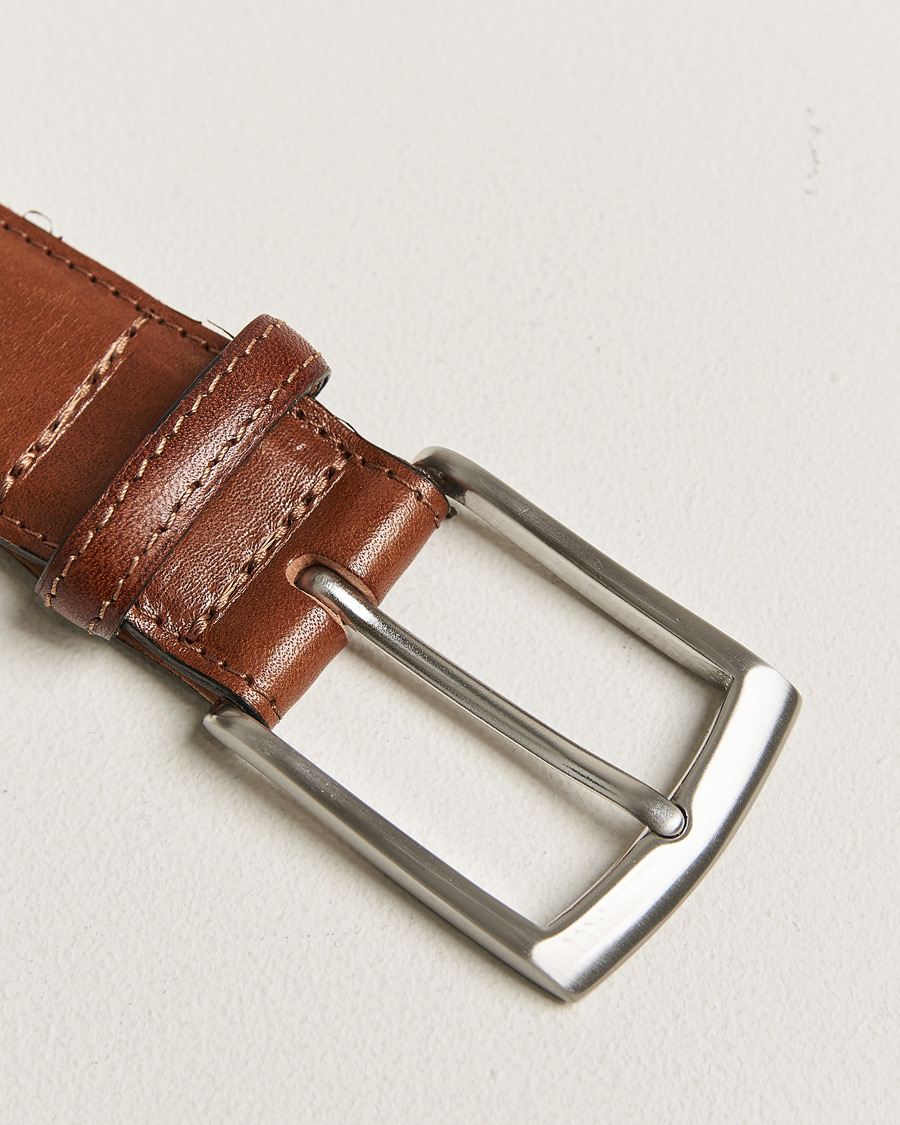 Herren | Loake 1880 Henry Leather Belt 3,3 cm Mahogany | Pre-owned | Loake 1880 Henry Leather Belt 3,3 cm Mahogany