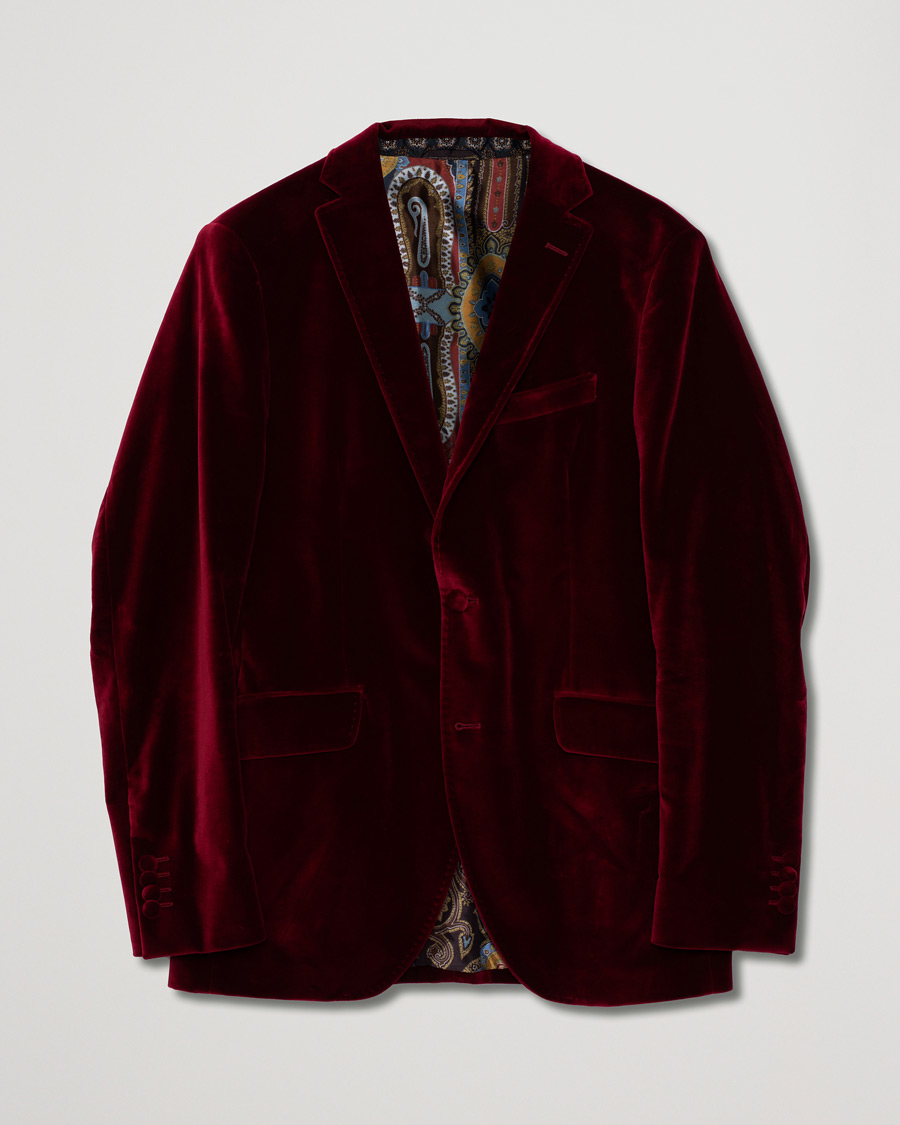 Herren | Etro Soft Velvet Blazer Burgundy | Pre-owned | Etro Soft Velvet Blazer Burgundy