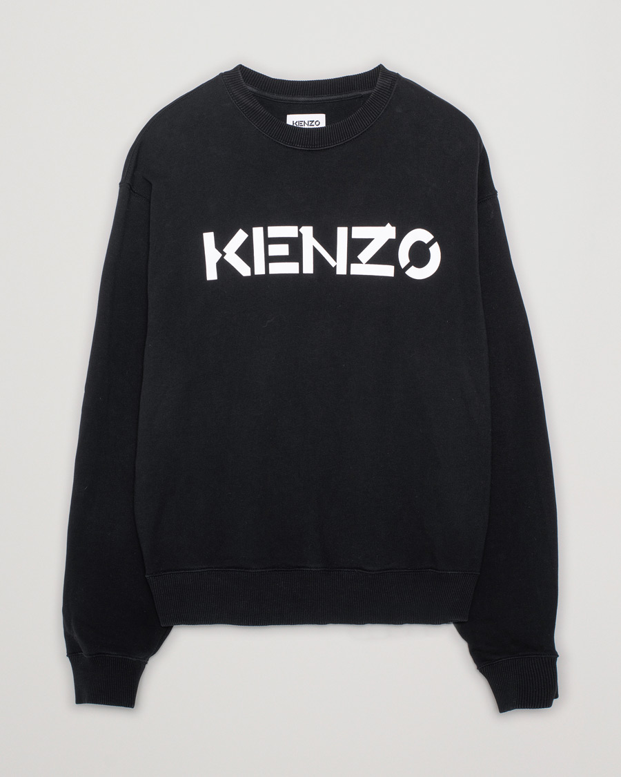 Herren | KENZO Logo Crew Neck Sweatshirt Black | Pre-owned | KENZO Logo Crew Neck Sweatshirt Black
