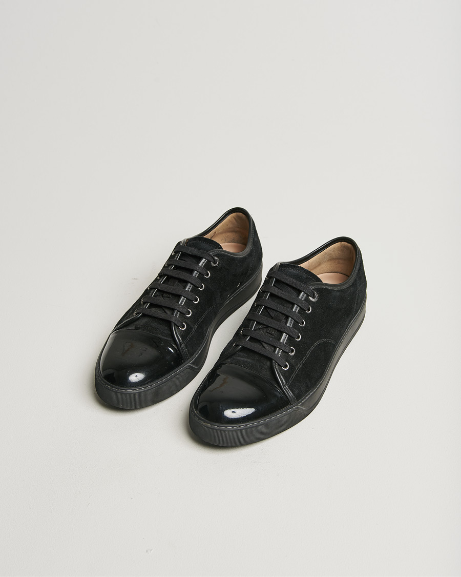 Herren | Lanvin Patent Cap Toe Sneaker Black/Black | Pre-owned | Lanvin Patent Cap Toe Sneaker Black/Black