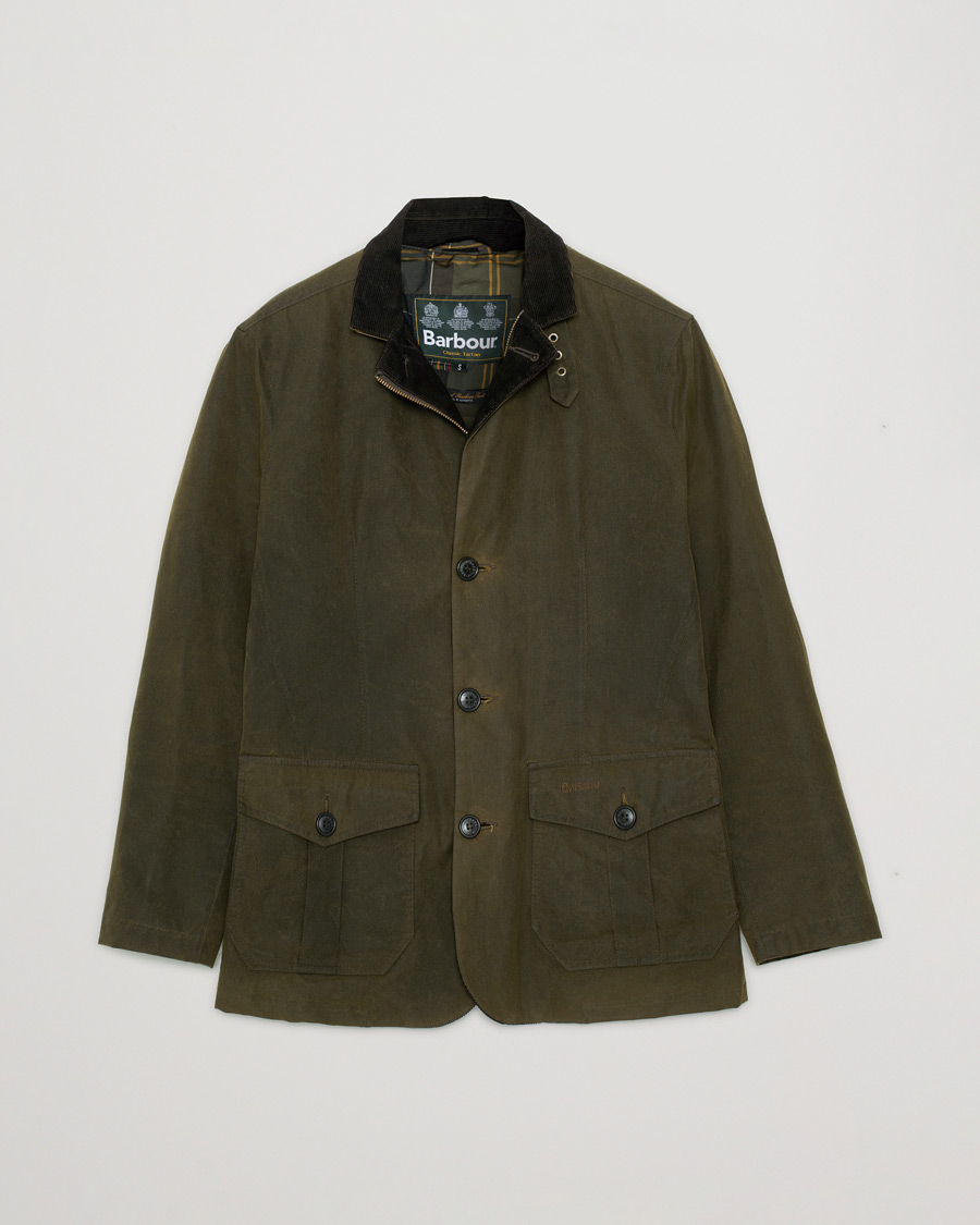 Herren | Barbour Lifestyle Lutz Wax Jacket Olive | Pre-owned | Barbour Lifestyle Lutz Wax Jacket Olive