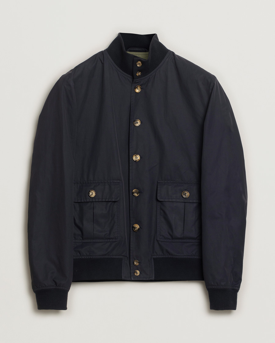 Herren | Valstar Valstarino Water Repellent Cotton Jacket Navy | Pre-owned | Valstar Valstarino Water Repellent Cotton Jacket Navy
