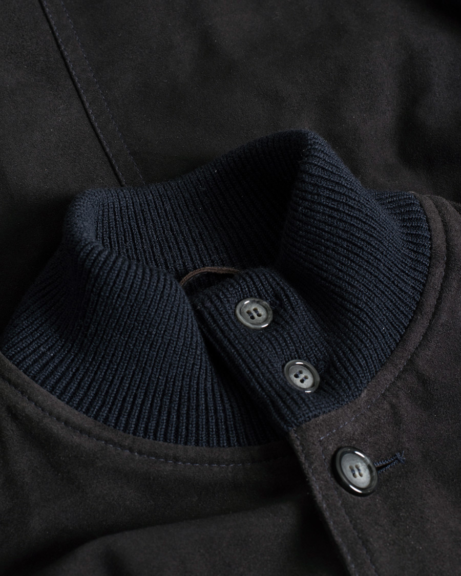 Herren | Valstar Valstarino Suede Combo Jacket Navy Suede | Pre-owned | Valstar Valstarino Suede Combo Jacket Navy Suede
