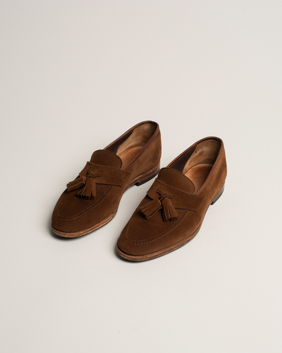 Herren | Crockett & Jones Solent Unlined Tassel Loafer Snuff Suede UK8,5 - EU42,5 | Pre-owned | Crockett & Jones Solent Unlined Tassel Loafer Snuff Suede UK8,5 - EU42,5