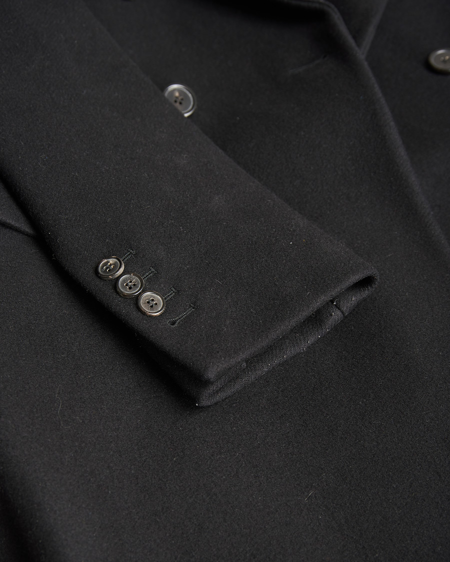 Herren | AMI Double Breasted Coat Black 50 | Pre-owned | AMI Double Breasted Coat Black 50