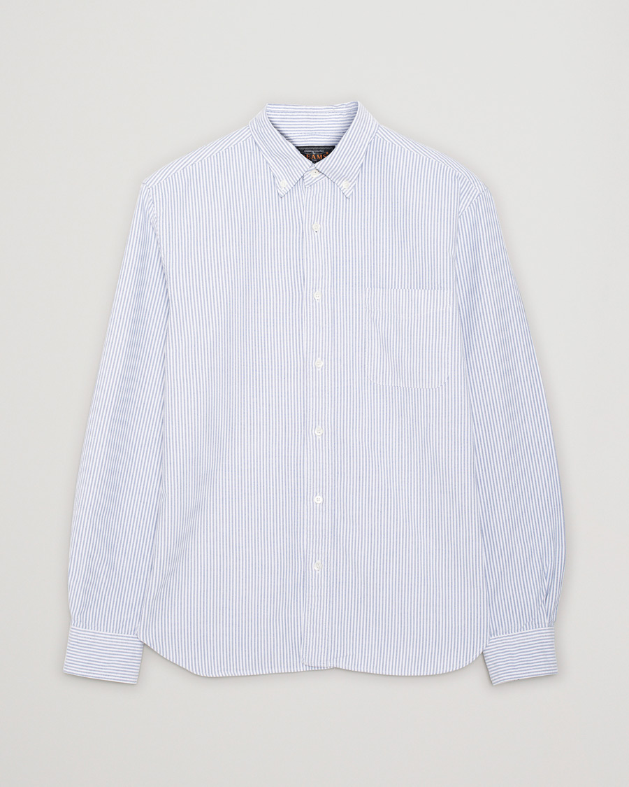 Herren | BEAMS PLUS Oxford Button Down Shirt Blue Stripe | Pre-owned | BEAMS PLUS Oxford Button Down Shirt Blue Stripe