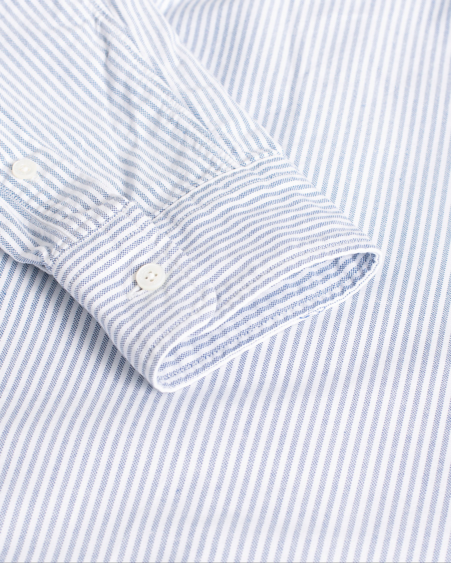 Herren | BEAMS PLUS Oxford Button Down Shirt Blue Stripe | Pre-owned | BEAMS PLUS Oxford Button Down Shirt Blue Stripe