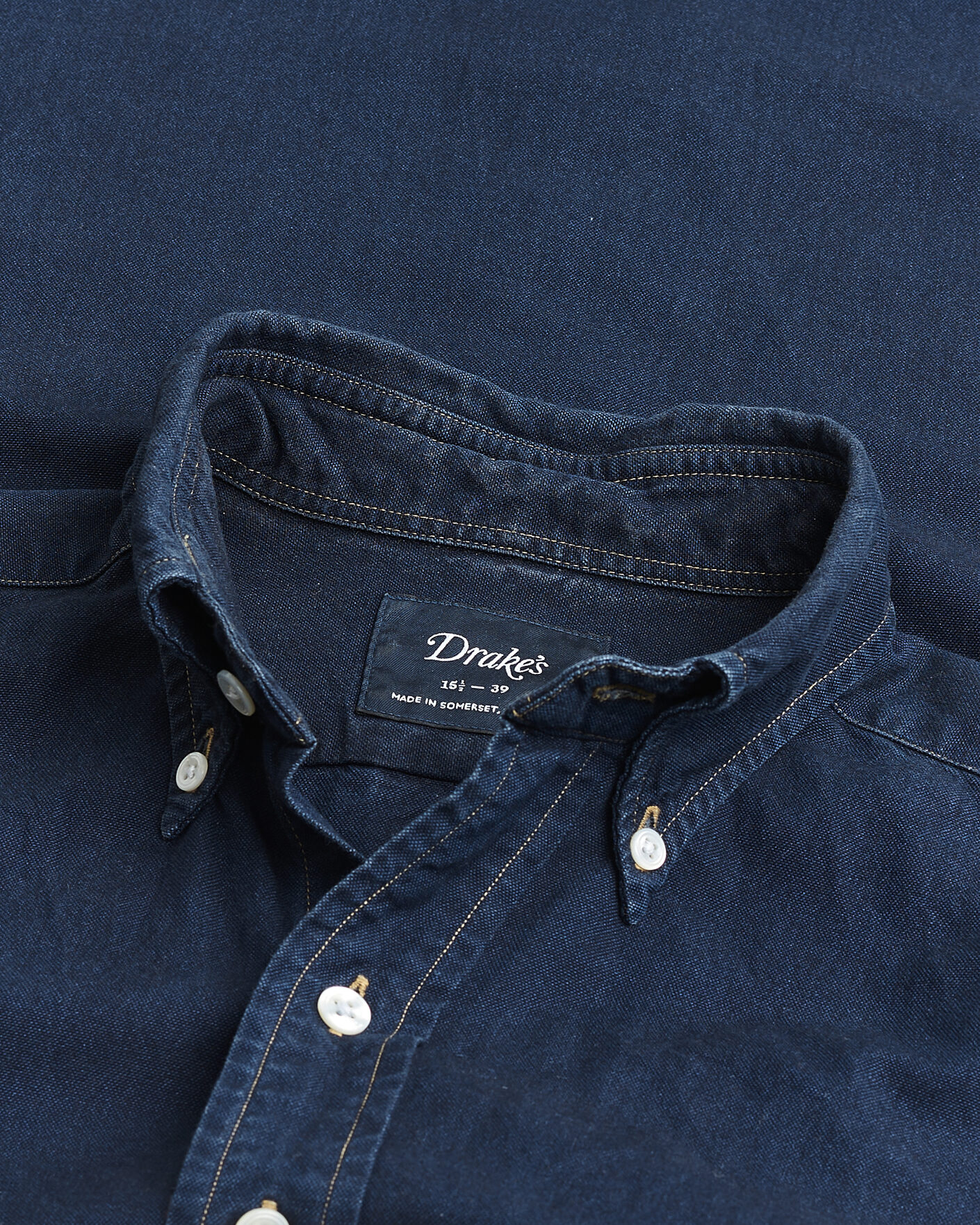 Herren | Pre-owned Hemden | Pre-owned | Drake's The American Flap B.O Oxford Shirt Navy 15,5(39 - M)