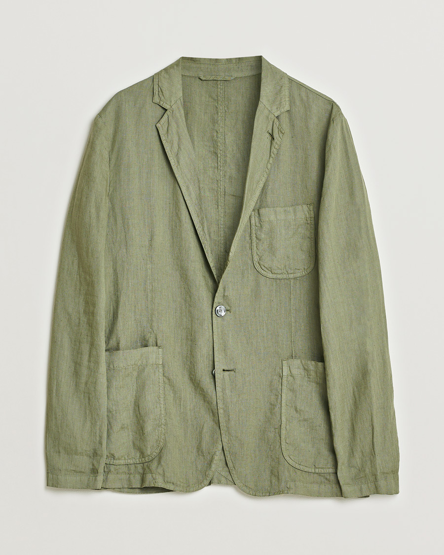Herren | Aspesi Samuraki Linen Blazer Military | Pre-owned | Aspesi Samuraki Linen Blazer Military