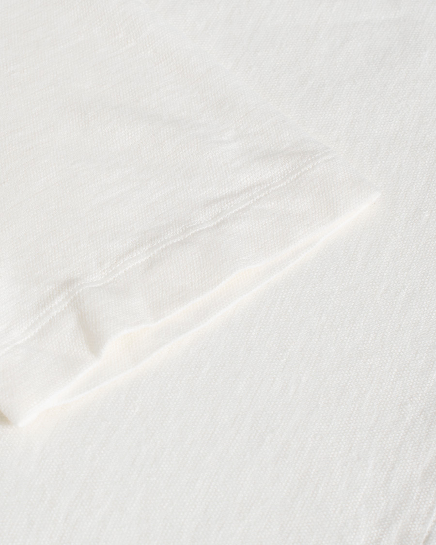 Herren | Massimo Alba Wembley Linen Polo White | Pre-owned | Massimo Alba Wembley Linen Polo White