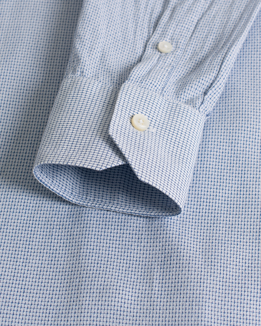 Herren | Ermenegildo Zegna Slim Fit Cotton Blend Shirt Light Blue Check 38 - S | Pre-owned | Ermenegildo Zegna Slim Fit Cotton Blend Shirt Light Blue Check 38 - S