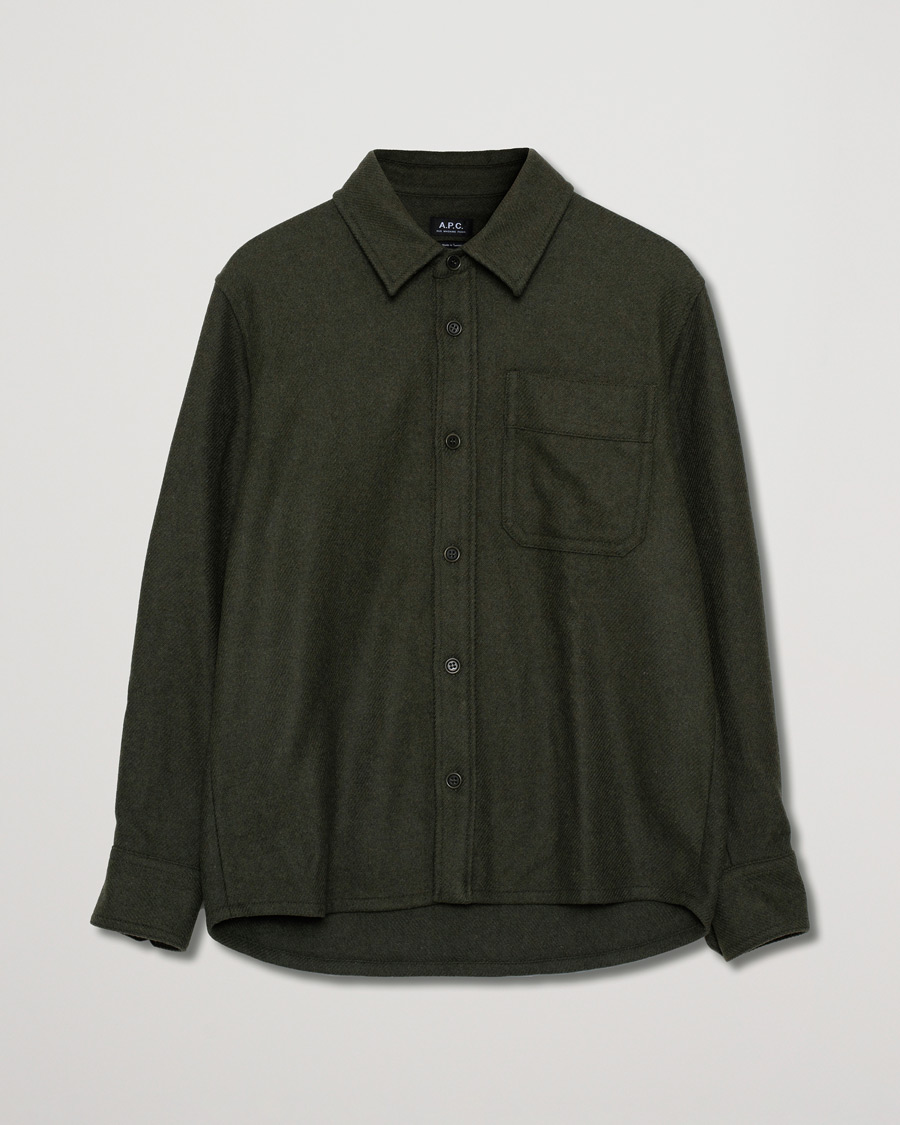 Herren | Hemden | Pre-owned | A.P.C. Basile Wool Shirt Jacket Olive