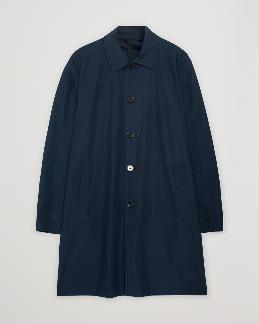 Herren | Harris Wharf London Light Technic Mac Coat Dark Blue | Pre-owned | Harris Wharf London Light Technic Mac Coat Dark Blue