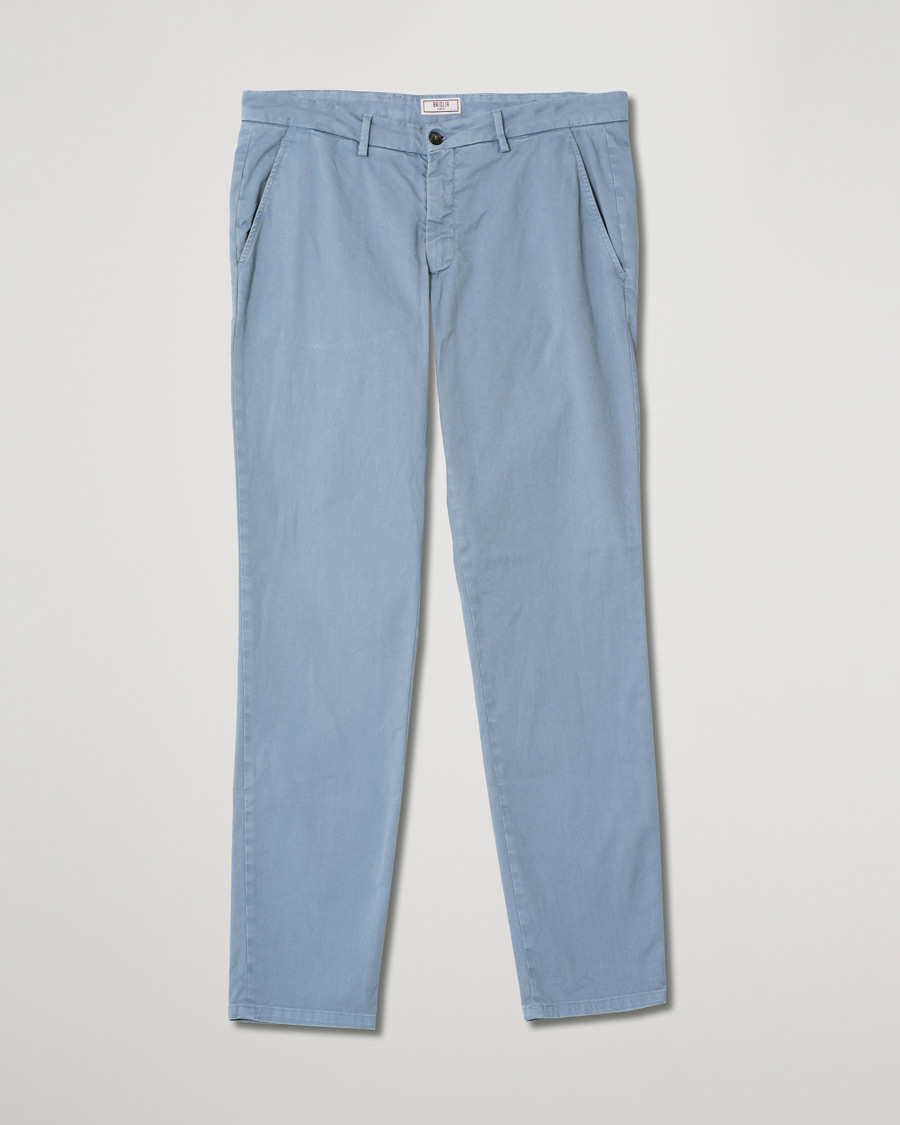 Herren | Briglia 1949 Slim Fit Cotton Chinos Light Blue | Pre-owned | Briglia 1949 Slim Fit Cotton Chinos Light Blue