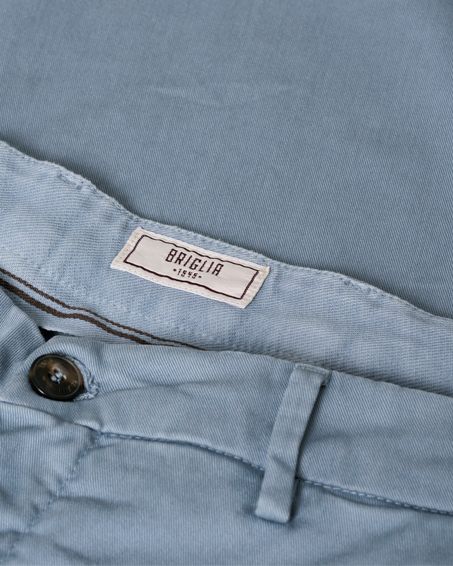 Herren | Briglia 1949 Slim Fit Cotton Chinos Light Blue | Pre-owned | Briglia 1949 Slim Fit Cotton Chinos Light Blue