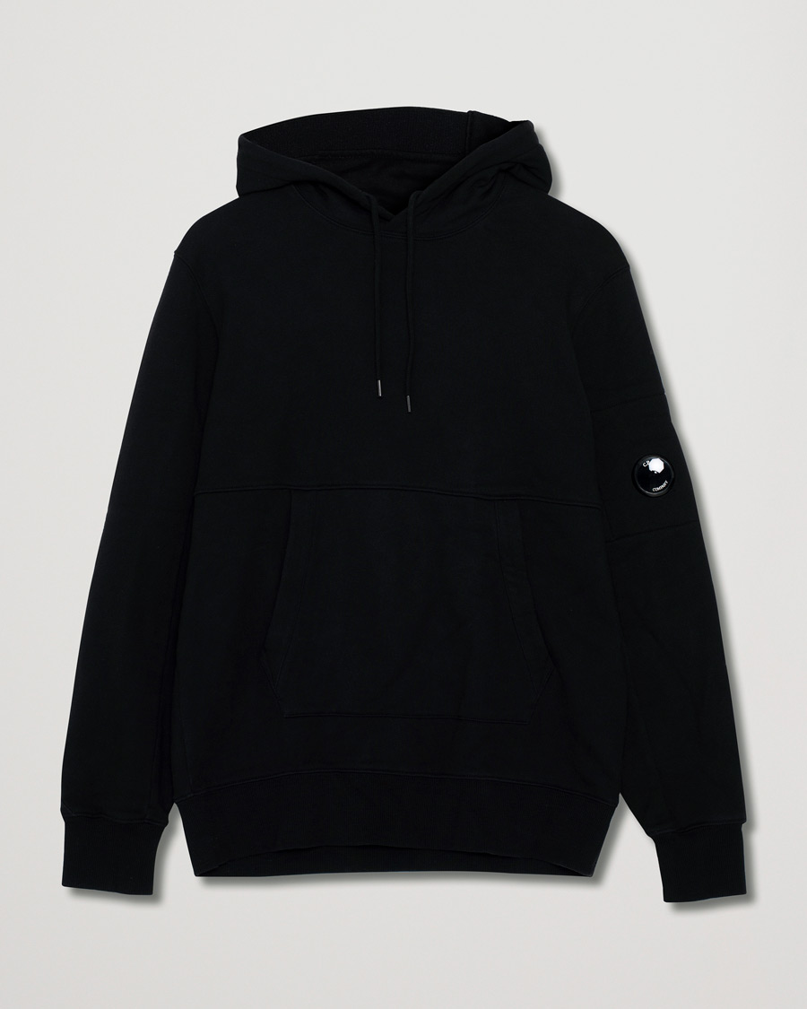 Herren | Pullover | Pre-owned | C.P. Company Diagonal Raised Fleece Hooded Lens Sweatshirt Black